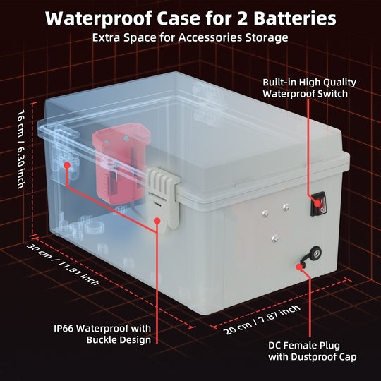 Starlink Mini Dual Milwaukee 18V/20V
  Battery Adapter Box with DC Plug & Switch - Kenya - Image 2