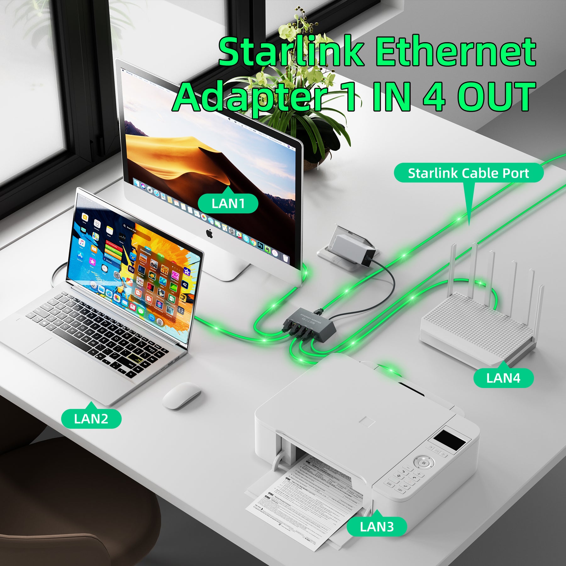 Starlink Ethernet Adapter for Gen 3
  Standard & Mini | 4-Port Gigabit LAN Network Switch - Kenya - Image 10