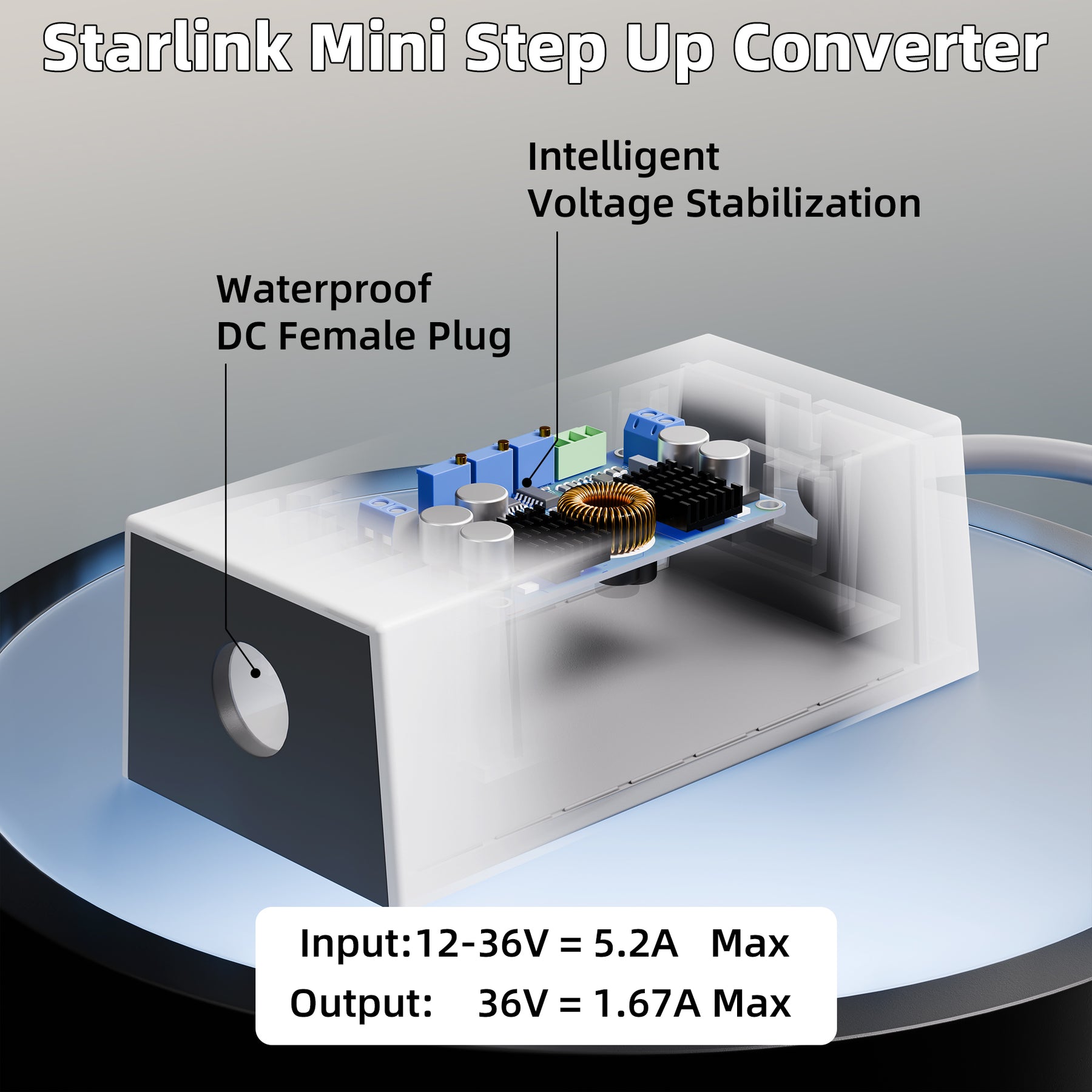 Starlink Mini DC Power Converter 12V/24V
  to 36V Step-Up Regulator with Ring Terminals for RV, Marine, Off-Grid Use - Kenya - Image 8