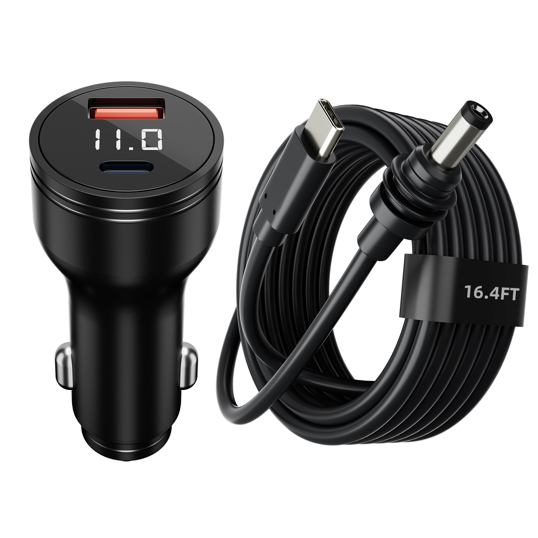 Starlink Mini 140W Car Charger &
  Cable | Dual Port 12V-24V PD Adapter with Voltmeter + 16.4ft USB-C to DC Cord - Kenya