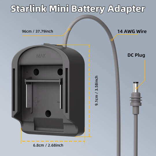 Starlink Mini DC Power Cable with Makita
  18V Battery Adapter - 3.28FT/1M - Kenya - Image 2