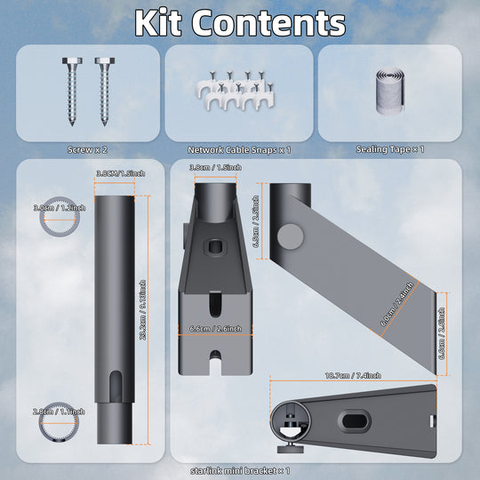 Starlink Mini Wall Mount Kit | 360°
  Adjustable, Weatherproof Bracket with Pole & Installation Hardware - Kenya - Image 2
